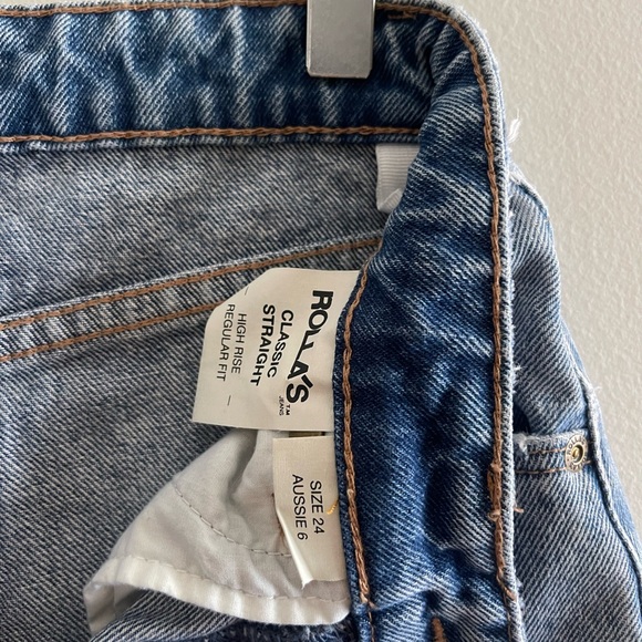 ROLLA’S Size 24 Classic Straight High Rise Regular Fit Denim Jeans - Picture 12 of 16
